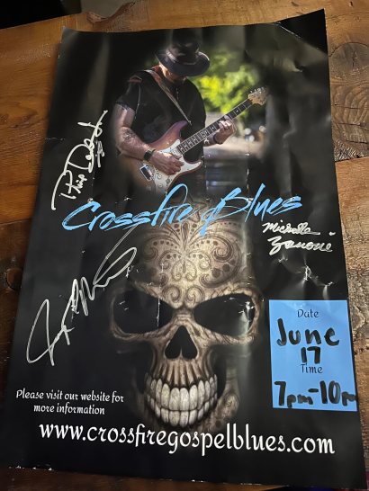 Autographed Crossfire Blues poster